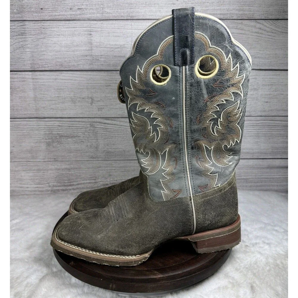 Laredo Men’s Summit L7730 Broad Square Toe Western Cowboy Boot Grey Size 9.5D